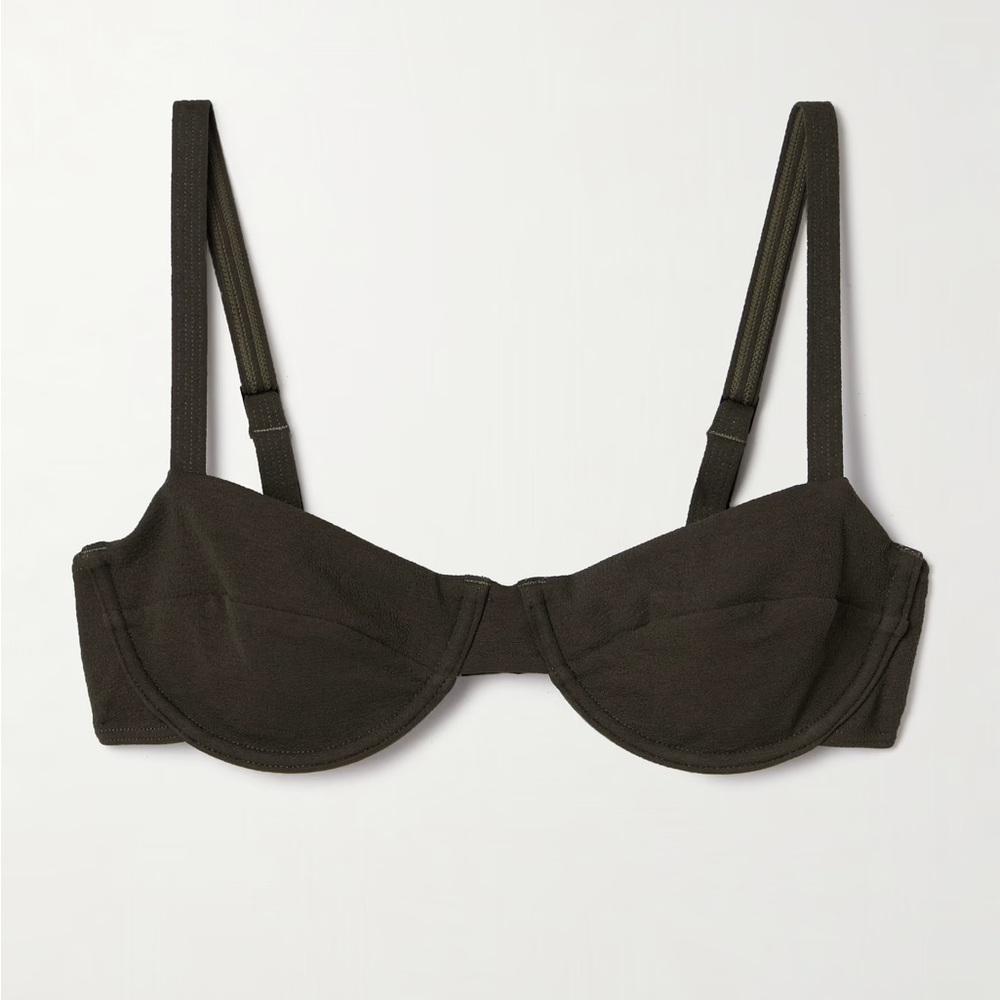 matteau - balconette Stretch recycled-crepe underwired bikini top